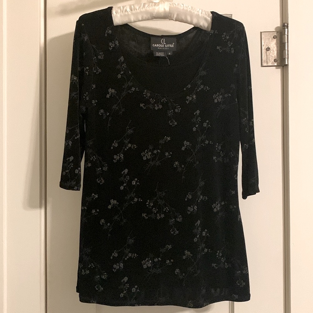 Carole Little Vintage 2-piece Top & Skirt, Dressy, 3/4 Sleeves, Sparkly Top, NWT - Picture 9 of 15